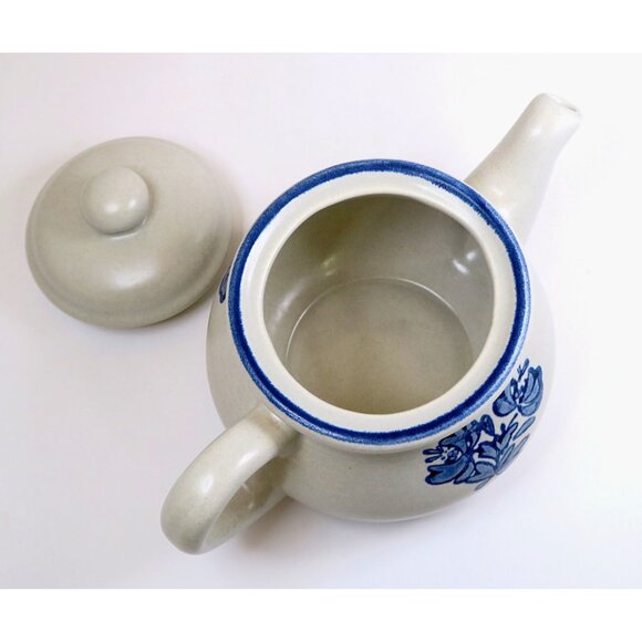 Pfaltzgraff Yorktowne Mini 2-Cup Teapot & Lid Vintage Blue Floral Tableware - Picture 4 of 5
